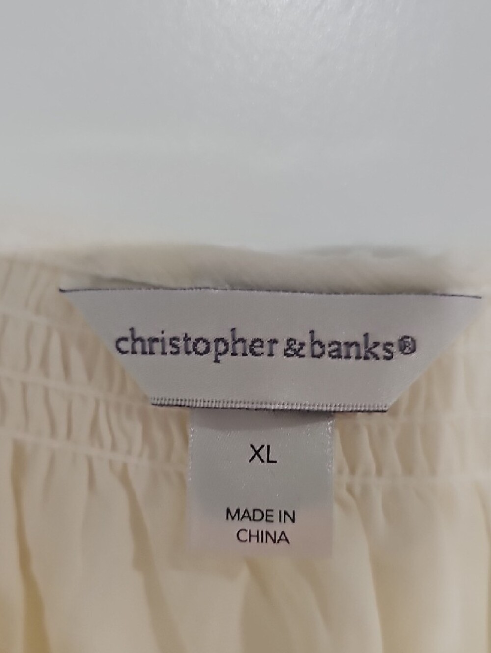 Christopher & Banks Cream Swiss Dot Peasant Blouse - Picture 3 of 7